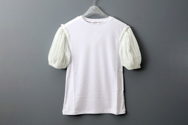 画像2: Cotton Frice T-Shirts With Mesh Sleeves KNT196G (WH)