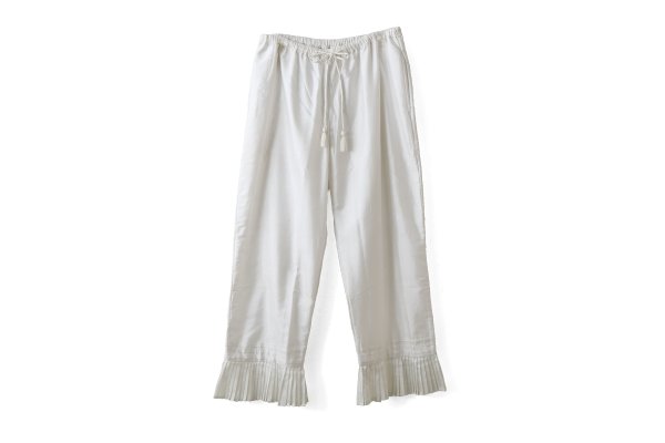 画像1: Khadi Silk Hem Tuck Pants (WH)