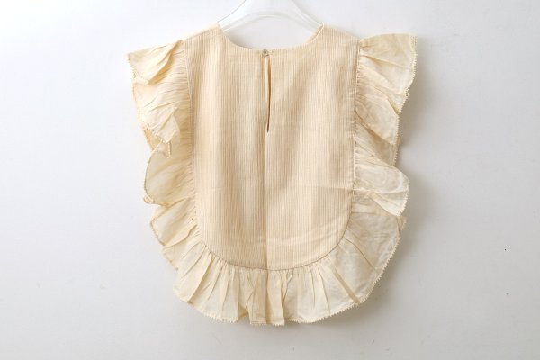 画像2: Khadi Cotton Silk Pin Tuck Ruffle Collar (EC)