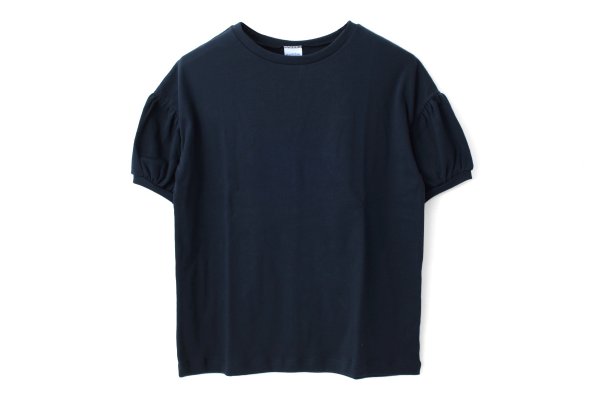 画像1: ドロップショルダー パフスリーブカットソー 150-18 (NAVY)