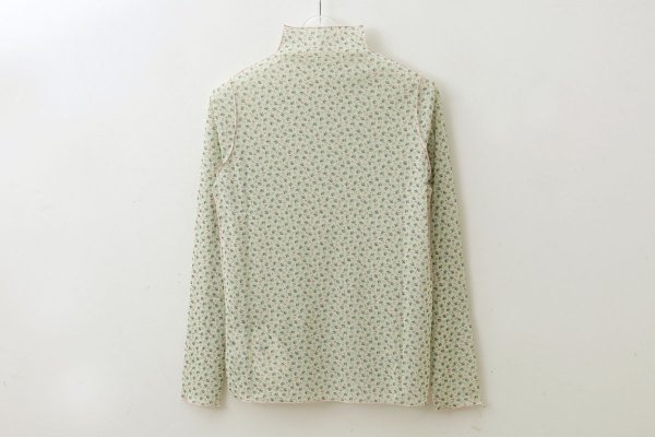 画像2: cherry rose tulle print top (OF)