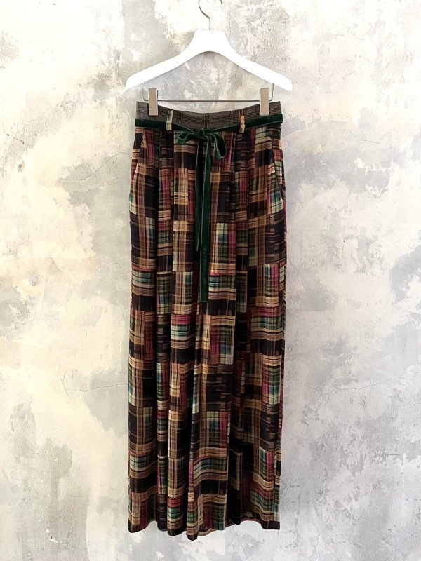 画像1: SALE15%OFF!! shadow check print pants (BG)