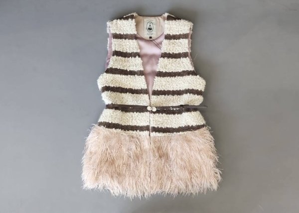 画像1: SALE20%OFF!! Wafers tweed vest (off white :02354)