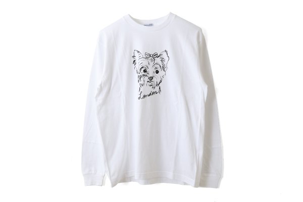 画像1: Souvenir Long T-Shirts "London" Yorkshire Terrier (WH)