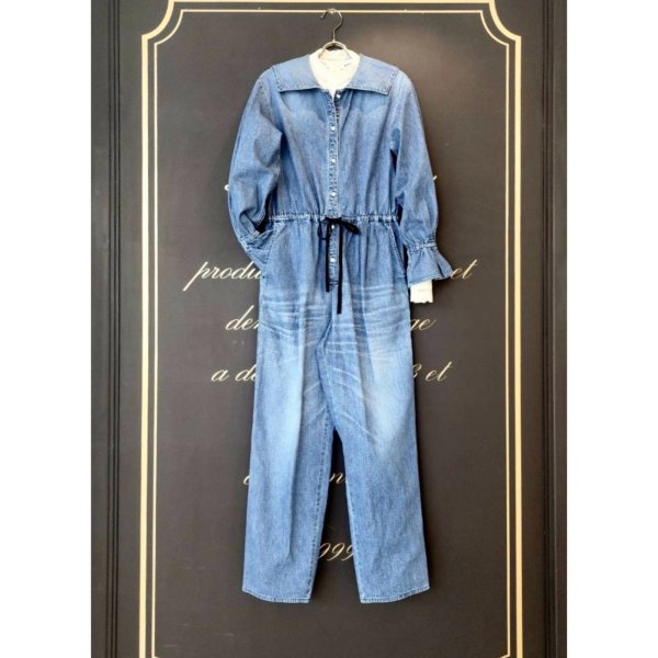 画像1: 9oz denim jumpsuit (05400:BL0)