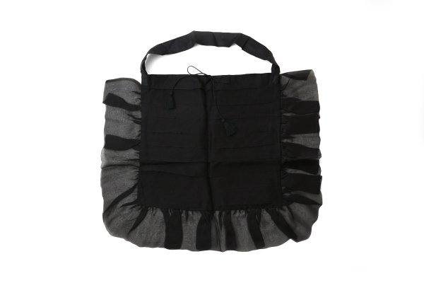 画像1: Tuck Ruffle Big Tote (BK) (1)