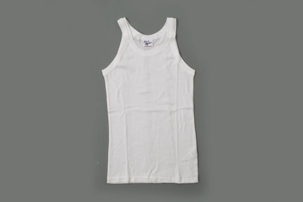 画像1: Panel-rib Athletic tank 831C (WH) (1)