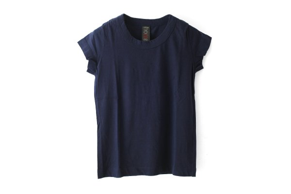 画像1: 30/-天竺 フレンチスリーブTシャツ (6906:NV) (1)