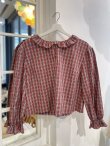 画像1: Jane Blouse（Red check） (1)