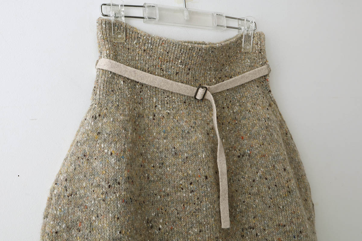 WOOL NEP KNIT SKIRT (BE)