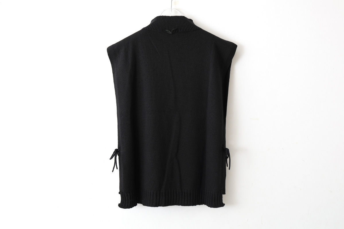 COTTON CASHMERE KNIT VEST (AU60A:BK)