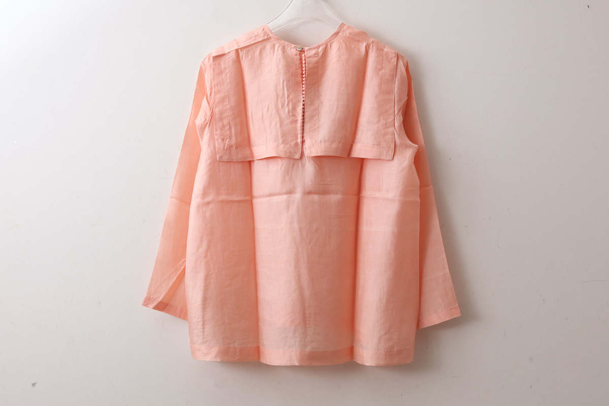 ○ Khadi Silk Back Button Sailor Blouse (CO)