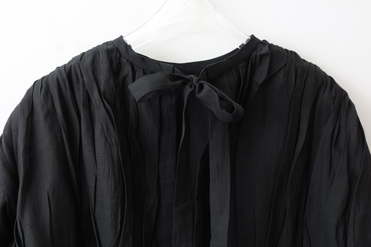 BUNON ブノン Back Ribbon Gather Blouse