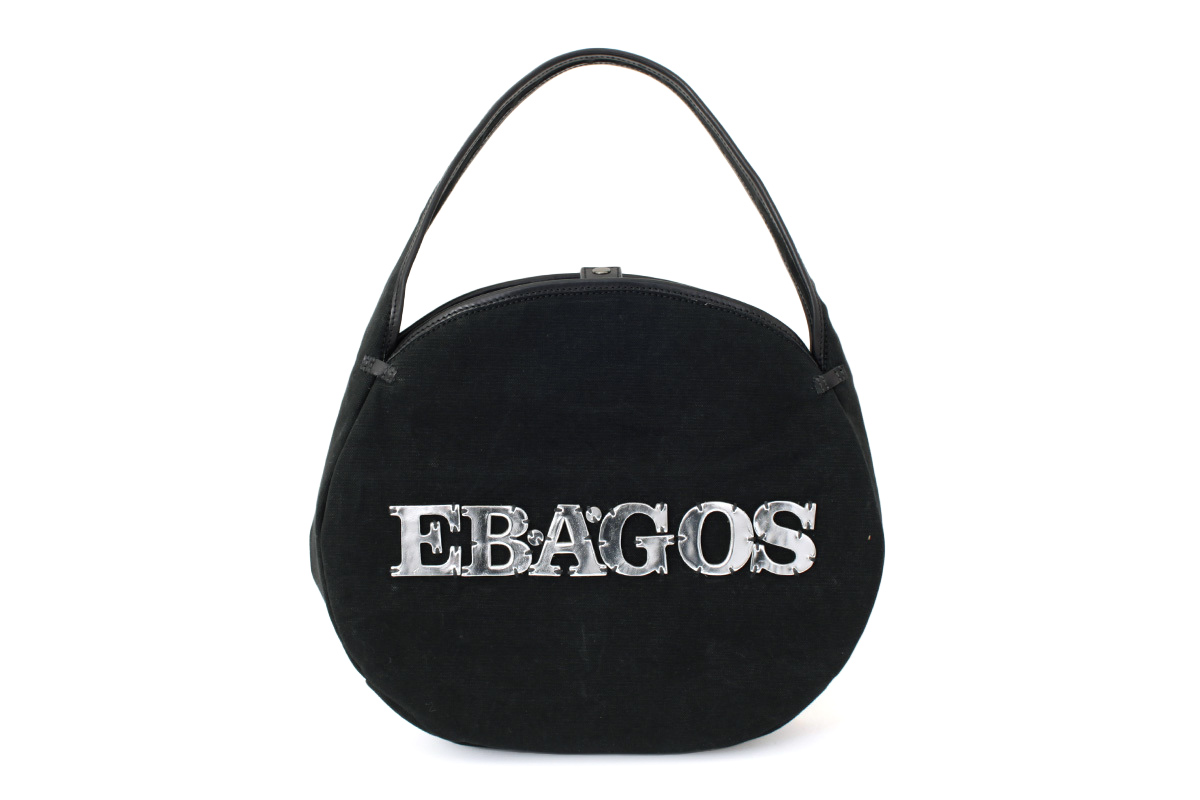 鏡タグ保存袋ebagos 防水キャンバス丸型ポシェット　黒