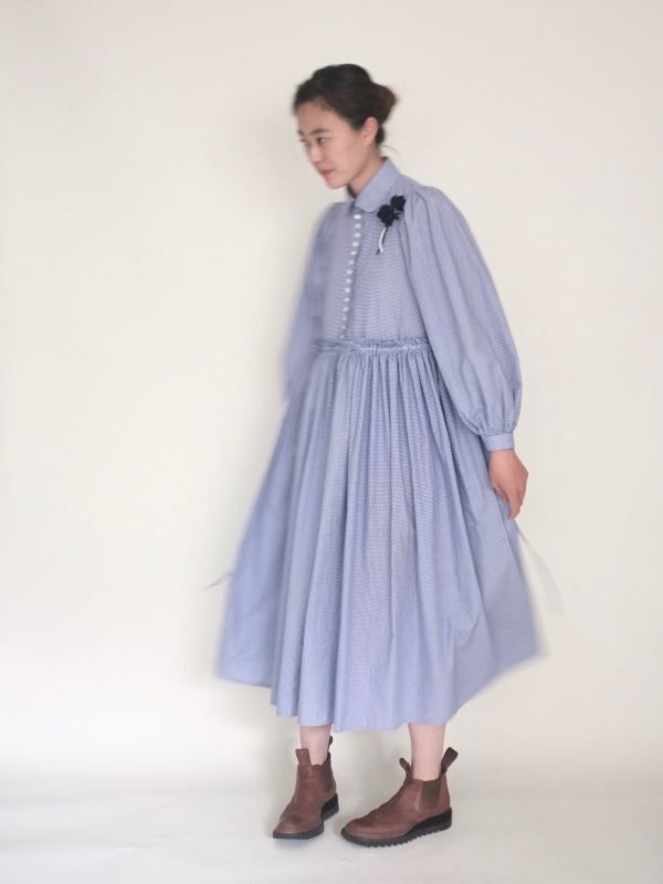 FOR flowers of romance blue gingham check dress